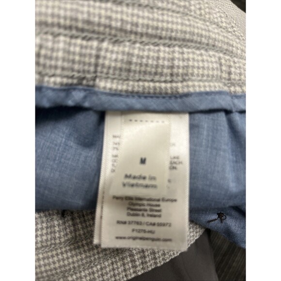 Original Penguin Munsingwear Men's Pants Gray White Plaid Stretch Slim Fit MED - Picture 10 of 11